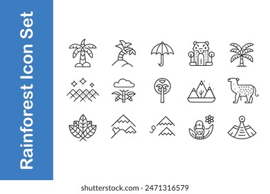 Rainforest Icon Set with vector collections. 