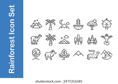 Rainforest Icon Set with vector collections. 