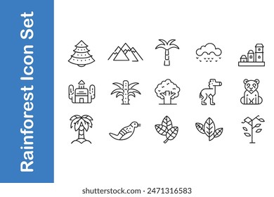 Rainforest Icon Set with vector collections. 