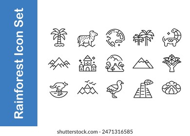 Rainforest Icon Set with vector collections. 