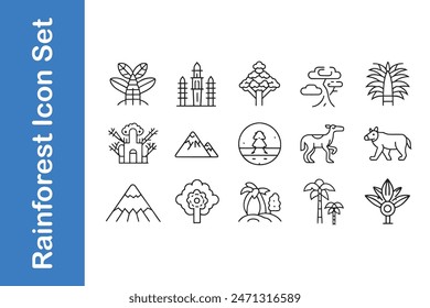 Rainforest Icon Set with vector collections. 