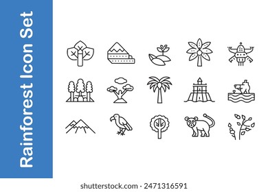 Rainforest Icon Set with vector collections. 