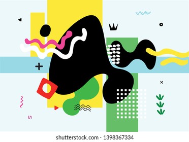 Rainforest interpretation with abstract shapes.