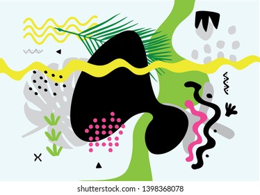 Rainforest interpretation with abstract shapes.