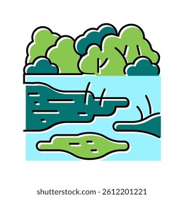 rainforest land color icon vector. rainforest land sign. isolated symbol illustration