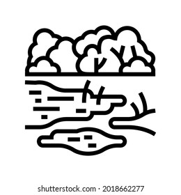 rainforest land line icon vector. rainforest land sign. isolated contour symbol black illustration