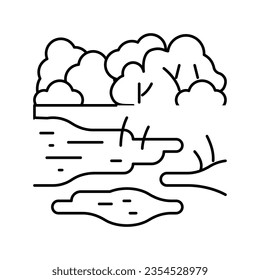 rainforest land line icon vector. rainforest land sign. isolated contour symbol black illustration