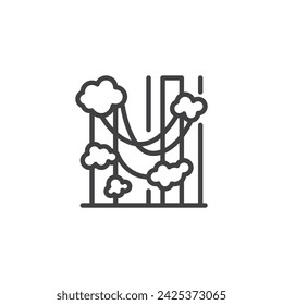 Rainforest line icon. linear style sign for mobile concept and web design. Jungle forest outline vector icon. Symbol, logo illustration. Vector graphics
