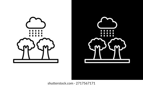 Rainforest Outline White Icon Set Design