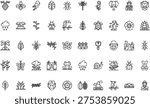 Rainforest . Perfect modern icons on editable stroke.
