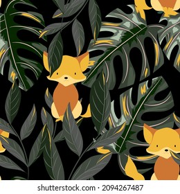 Rainforest Seamless Pattern. Trendy Pattern for fashion, print and wallpaper. 