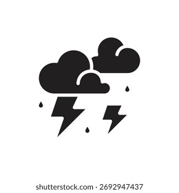 Rainforest Storm Filled Icon Vector Illustration