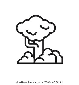 Ilustração do vetor do ícone de contorno da árvore da floresta tropical