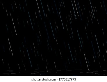 Raining Black Background. Sad Feeling Concept