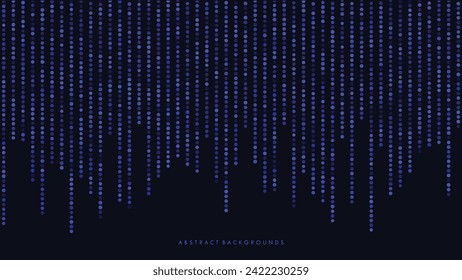 Raining blue particle lines. Modern abstract background design. Vector illustration.