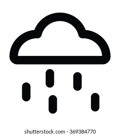 Raining Bold Line Vector Icon