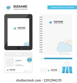 Raining Business Logo, Tab App, Diary PVC Employee Card and USB Brand Stationary Package Design Vector Template