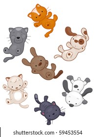 Raining Cats And Dogs - Vector