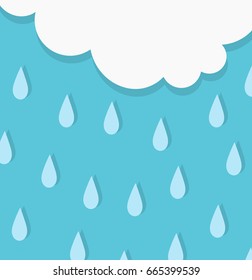 Raining cloud background. Vector illustration