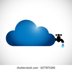 Raining cloud. water faucet. vector illustration design over white background.