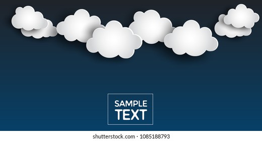 Raining and Cloudscape background , paper art style - vector illustration