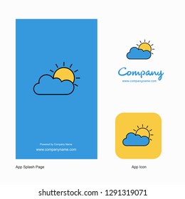 Raining Company Logo App Icon and Splash Page Design. Creative Business App Design Elements