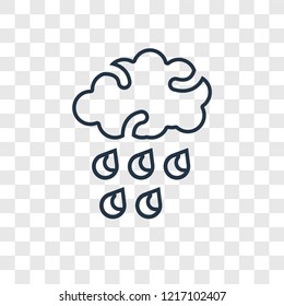 Raining concept vector linear icon isolated on transparent background, Raining concept transparency concept in outline style