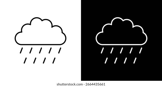 Icono de lluvia en Formas de línea, Ilustración vectorial de diseño de línea delgada