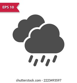 Raining Icon - Rain, Weather, Cloud, Cloudy, Raindrop, Droplet. Professional, pixel perfect icon, EPS 10 format.
