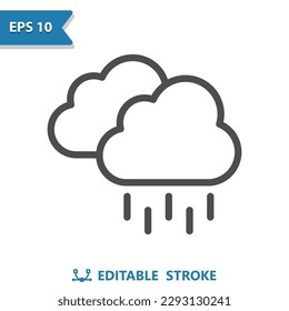 Raining Icon - Rain, Weather, Cloud, Cloudy, Raindrop, Droplet. Professional, pixel perfect icon, EPS 10 format.