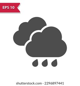 Raining Icon - Rain, Weather, Cloud, Cloudy, Raindrop, Droplet. Professional, pixel perfect vector icon.