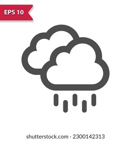 Raining Icon - Rain, Weather, Cloud, Cloudy, Raindrop, Droplet. Professional, pixel perfect vector icon.