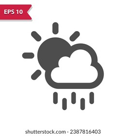Raining Icon - Rain, Weather, Cloud, Cloudy, Sun, Sunny. Professional, pixel perfect icon, EPS 10 format.
