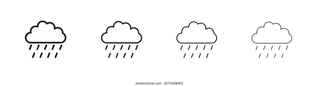 Raining icon vector illustration, line design icon. Editable strokes.