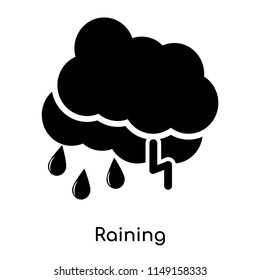 Raining icon vector isolated on white background for your web and mobile app design, Raining logo concept