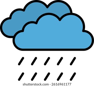 Raining Line Filled Vector Icon Design