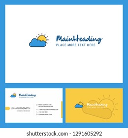 Raining Logo design with Tagline & Front and Back Busienss Card Template. Vector Creative Design
