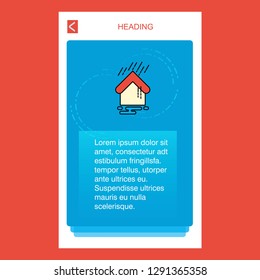 Raining mobile vertical banner design design. Vector