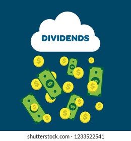 Raining money cloud illustration