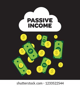 Raining money cloud illustration