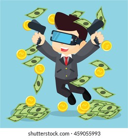 raining money with virtual reality