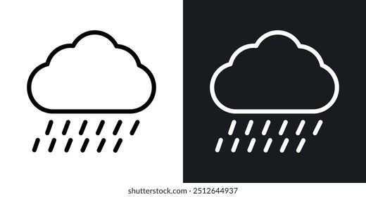 Raining outlined icon vector collection.