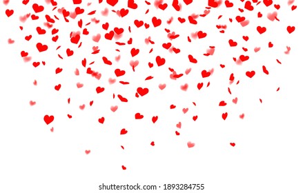 Raining Red Hearts Confetti - Romantic Background