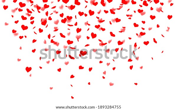 Raining Red Hearts Confetti Romantic Background Stock Vector (Royalty ...