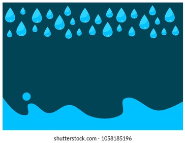Raining in the sea,vector illustration