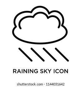 Raining sky icon vector isolated on white background for your web and mobile app design, Raining sky logo concept