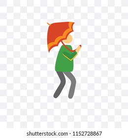 Raining vector icon isolated on transparent background, Raining logo concept