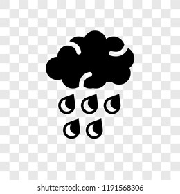 Raining vector icon isolated on transparent background, Raining transparency logo concept