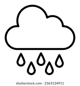 Icono de vectores de lluvia, icono de estilo lineal, de la colección de iconos de agricultura, aislado en fondo blanco.