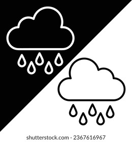 Raining Vector Icon, Lineal style icon, from Agriculture icons collection, isolated on Black and white Background.